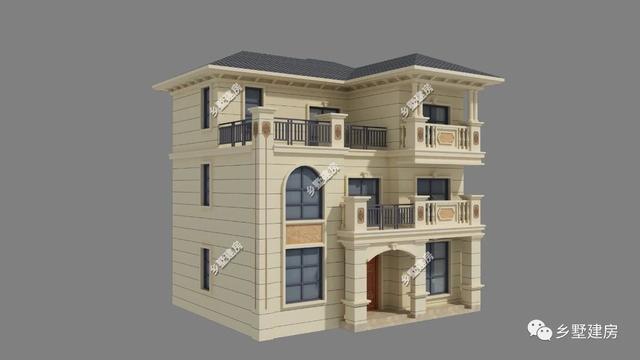 106平三層經(jīng)典歐式別墅設(shè)計(jì)圖，時(shí)尚大氣，養(yǎng)老就選這套。