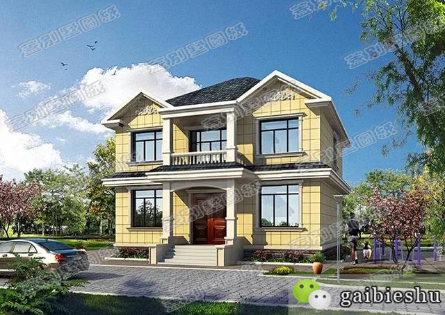 二層簡歐風(fēng)別墅設(shè)計圖，內(nèi)配6間臥室，耐看大氣，適合農(nóng)村自建。