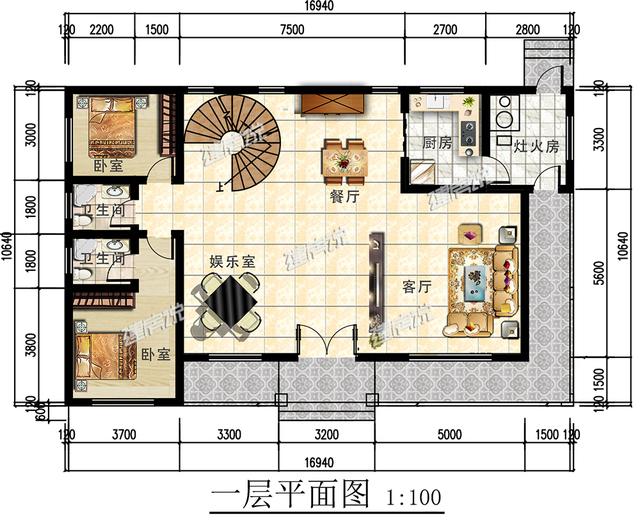 占地180平二層田園風(fēng)別墅設(shè)計(jì)圖，30萬(wàn)以?xún)?nèi)建成，一點(diǎn)也不比城里的差。