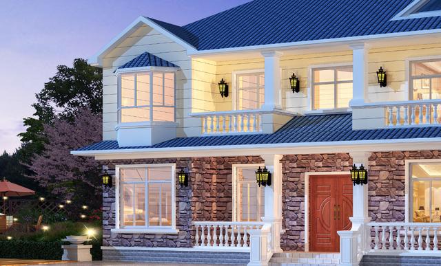 占地180平二層田園風(fēng)別墅設(shè)計(jì)圖，30萬(wàn)以?xún)?nèi)建成，一點(diǎn)也不比城里的差。