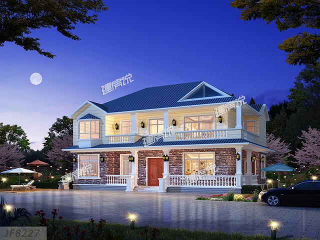 占地180平二層田園風(fēng)別墅設(shè)計(jì)圖，30萬(wàn)以?xún)?nèi)建成，一點(diǎn)也不比城里的差。