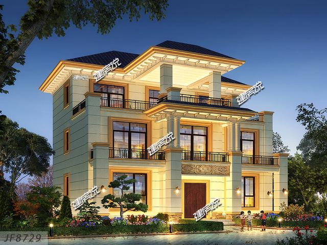 占地148平三層豪華別墅設(shè)計(jì)圖，牛轟轟的，還娶了城里媳婦