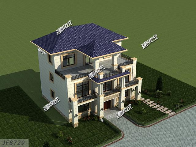 占地148平三層豪華別墅設(shè)計(jì)圖，牛轟轟的，還娶了城里媳婦