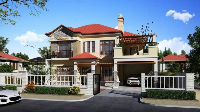 精選22套農(nóng)村別墅設(shè)計(jì)圖，帶半開放式車庫，隨便建一棟，十里八鄉(xiāng)的人都繞路來看。