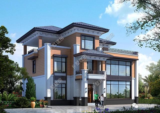 35萬三層高貴典雅三層小樓設計圖，不僅造價經(jīng)濟，還帶雙露臺、茶室設計，完美到極致！