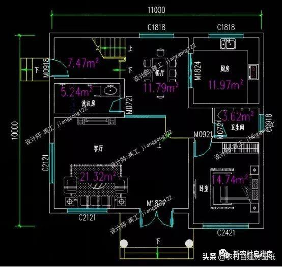 占地110平三款農(nóng)村自建房，外觀舒適大氣，室內(nèi)布局也是好戶型，造價也不高。