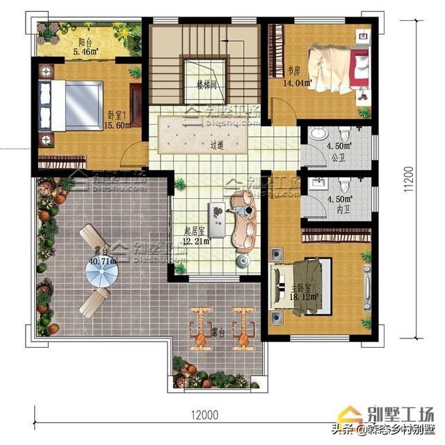 占地147三層農(nóng)村別墅設(shè)計圖，戶型方方正正，符合傳統(tǒng)審美，喜歡的朋友可以留作參考。