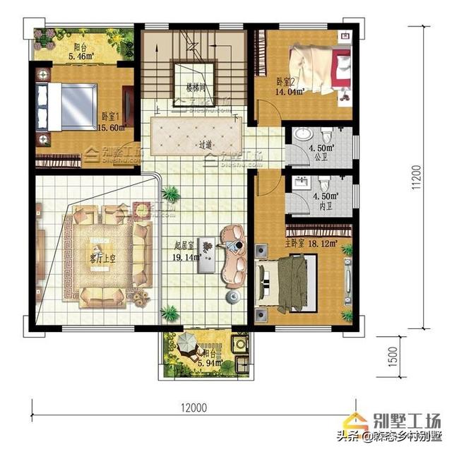 占地147三層農(nóng)村別墅設(shè)計圖，戶型方方正正，符合傳統(tǒng)審美，喜歡的朋友可以留作參考。