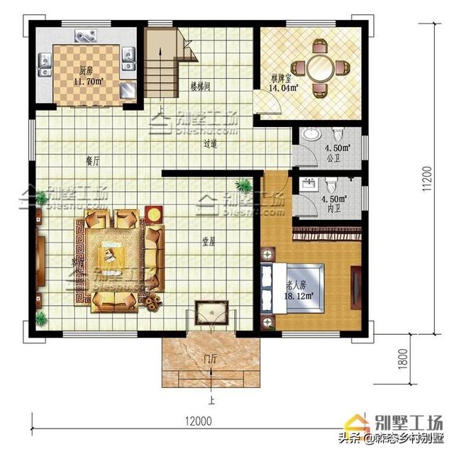 占地147三層農(nóng)村別墅設(shè)計圖，戶型方方正正，符合傳統(tǒng)審美，喜歡的朋友可以留作參考。