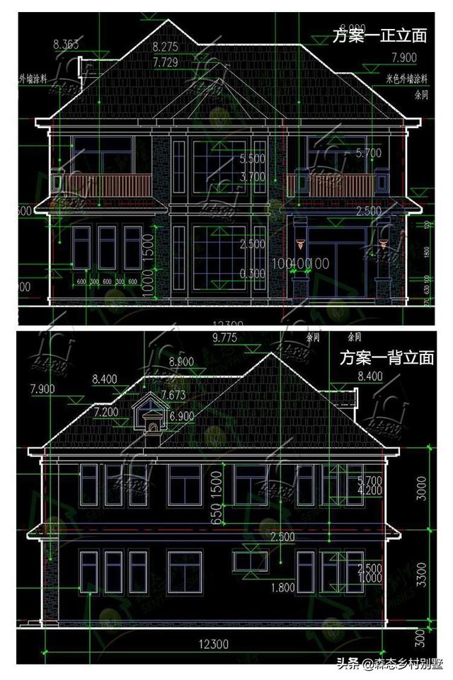 經(jīng)典農(nóng)村二層歐式小樓設(shè)計(jì)圖，外觀大氣，內(nèi)部實(shí)用，四種內(nèi)布局設(shè)計(jì)方案任你挑選。