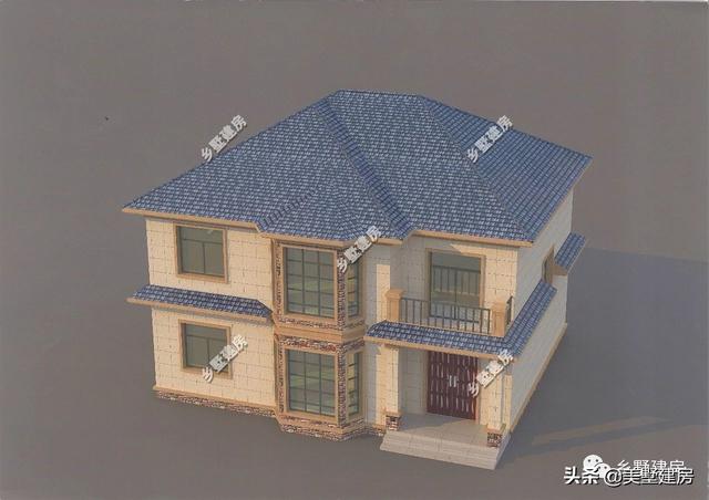 12.6X11.6米二層歐式別墅設(shè)計圖，二十幾萬建成，小日子過得別提多美。