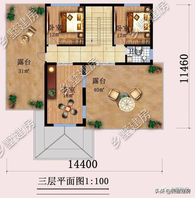 獨(dú)棟三層歐式別墅設(shè)計(jì)圖，主體造價(jià)35萬(wàn)，落地窗+樓中樓完美設(shè)計(jì)，太贊了！