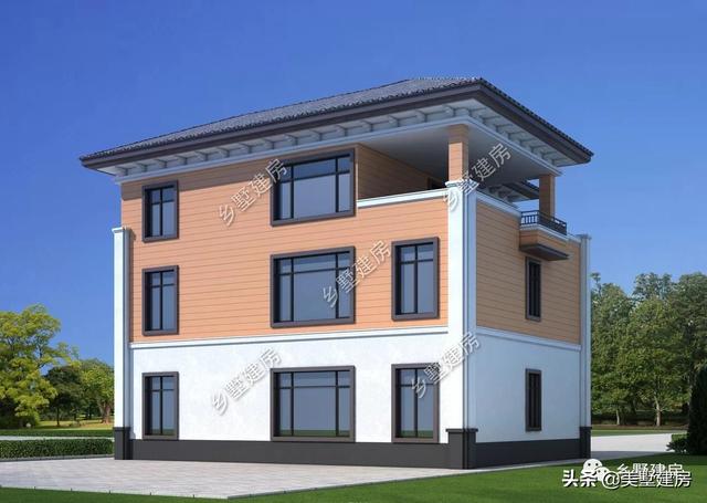 獨(dú)棟三層歐式別墅設(shè)計(jì)圖，主體造價(jià)35萬(wàn)，落地窗+樓中樓完美設(shè)計(jì)，太贊了！