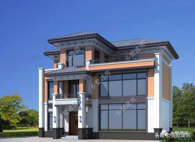 獨(dú)棟三層歐式別墅設(shè)計(jì)圖，主體造價(jià)35萬(wàn)，落地窗+樓中樓完美設(shè)計(jì)，太贊了！