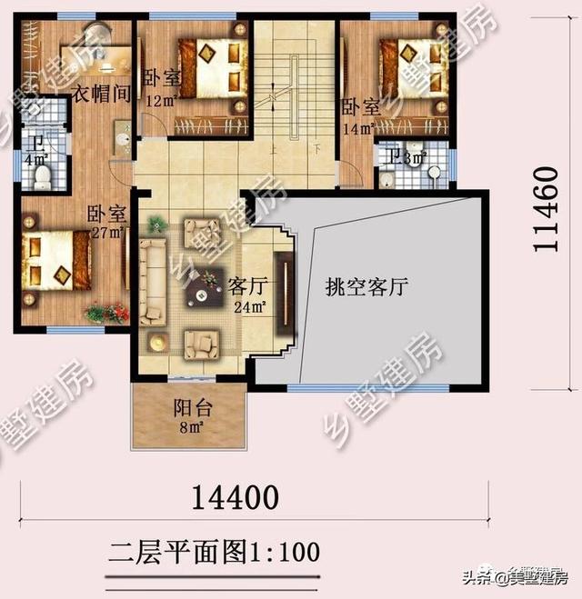 獨(dú)棟三層歐式別墅設(shè)計(jì)圖，主體造價(jià)35萬(wàn)，落地窗+樓中樓完美設(shè)計(jì)，太贊了！