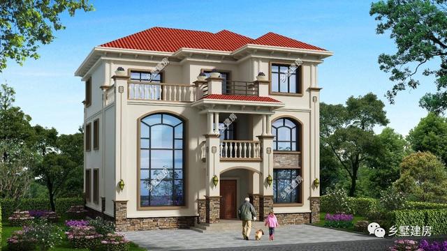 14.7×16.2米三層歐式別墅設(shè)計(jì)圖，簡(jiǎn)約而不簡(jiǎn)單，挑空客廳設(shè)計(jì)，這樣的房子真的美極了