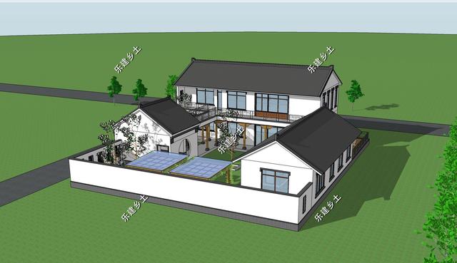 占地327平的中式三合院住宅設(shè)計(jì)圖，百年傳承，融合創(chuàng)新。