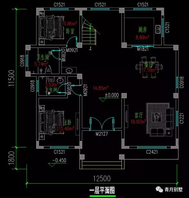 占地131平三層小別墅設(shè)計圖，時尚亮麗，帶大露臺，非常實用。