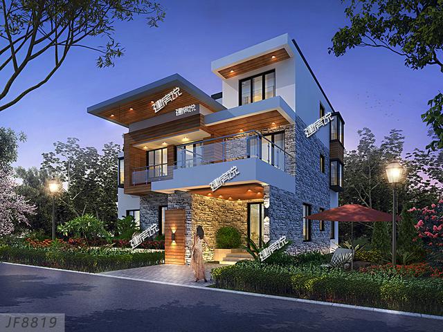 三層現(xiàn)代別墅設(shè)計(jì)圖，倍有設(shè)計(jì)感，外觀簡(jiǎn)約時(shí)尚大氣，建在村里獨(dú)一棟，絕對(duì)是最拉風(fēng)的！