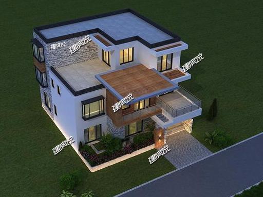 三層現(xiàn)代別墅設(shè)計(jì)圖，倍有設(shè)計(jì)感，外觀簡(jiǎn)約時(shí)尚大氣，建在村里獨(dú)一棟，絕對(duì)是最拉風(fēng)的！