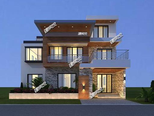 三層現(xiàn)代別墅設(shè)計(jì)圖，倍有設(shè)計(jì)感，外觀簡(jiǎn)約時(shí)尚大氣，建在村里獨(dú)一棟，絕對(duì)是最拉風(fēng)的！