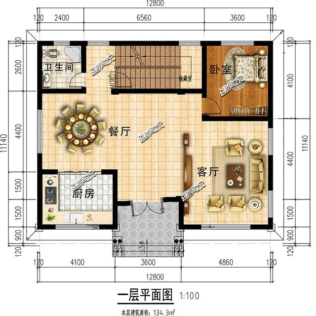 占地134米三層農(nóng)村自建房，外觀清新靚麗，建棟在老家，絕對氣質(zhì)凸出。