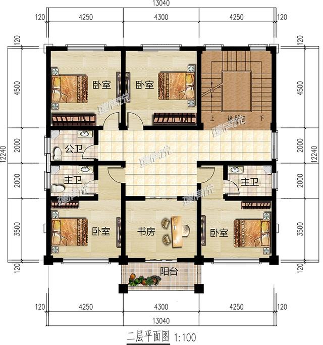 三層農村住宅設計圖，帶火灶，外觀十分漂亮，室內布局實用性強。