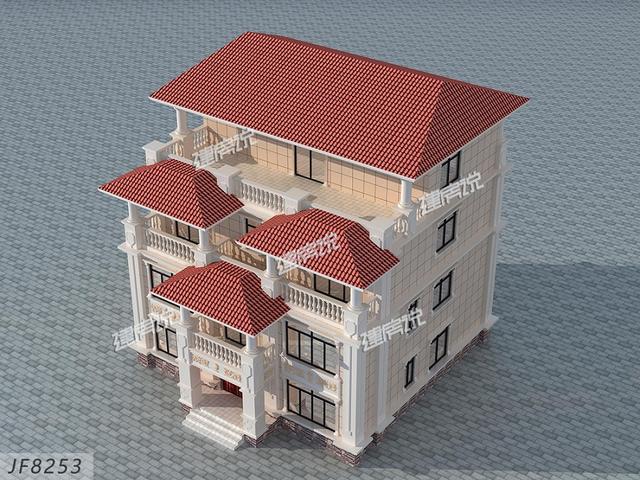 三層農村住宅設計圖，帶火灶，外觀十分漂亮，室內布局實用性強。