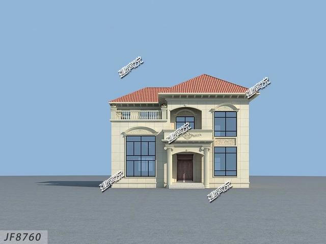 二層歐式別墅設計圖，戶型方方正正，外觀美觀，造價實惠，29萬就能建成。