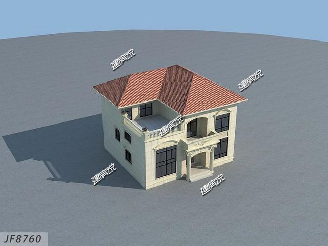 二層歐式別墅設計圖，戶型方方正正，外觀美觀，造價實惠，29萬就能建成。