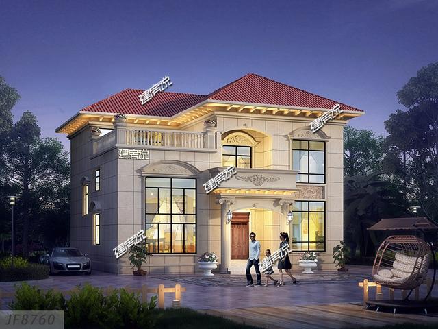 二層歐式別墅設計圖，戶型方方正正，外觀美觀，造價實惠，29萬就能建成。