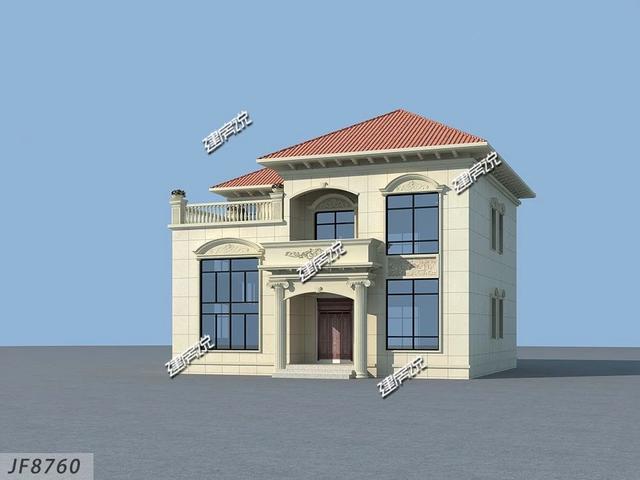 二層歐式別墅設計圖，戶型方方正正，外觀美觀，造價實惠，29萬就能建成。