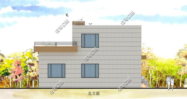 在滿是歐式洋樓的農(nóng)村里，建一棟這樣的現(xiàn)代風(fēng)格住宅一定很亮眼！