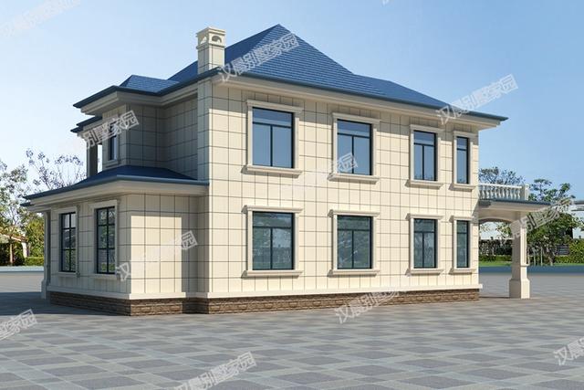 新款二層農(nóng)村小別墅，兩種方案設(shè)計(jì)，車(chē)庫(kù)+堂屋+復(fù)式中空，你喜歡嗎？