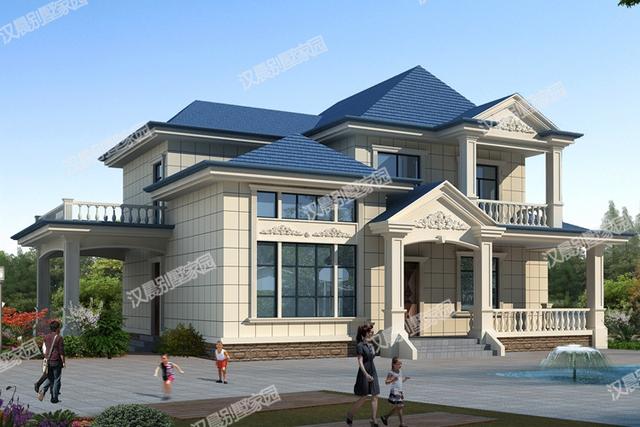 新款二層農(nóng)村小別墅，兩種方案設(shè)計(jì)，車(chē)庫(kù)+堂屋+復(fù)式中空，你喜歡嗎？