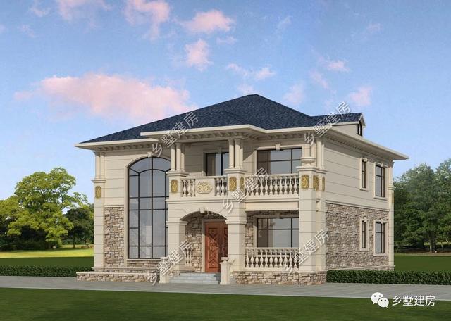 55萬(wàn)二層歐式別墅設(shè)計(jì)圖，奢華優(yōu)雅，美觀實(shí)用，真是越看越有韻味！