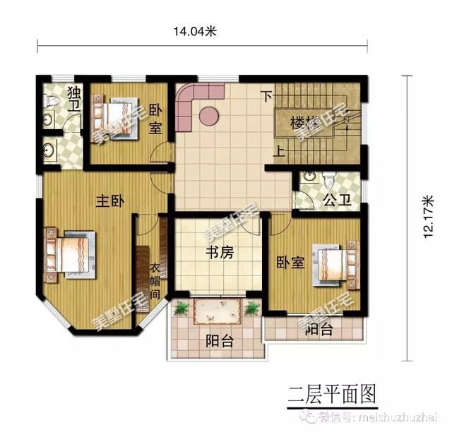 14.4x12.17米三層農村自建房，回家建一棟大氣優(yōu)雅的別墅，倍有面子。