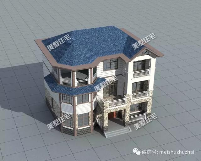 14.4x12.17米三層農村自建房，回家建一棟大氣優(yōu)雅的別墅，倍有面子。