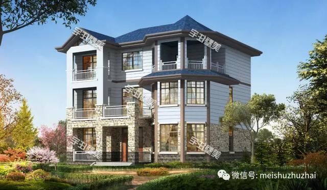 14.4x12.17米三層農村自建房，回家建一棟大氣優(yōu)雅的別墅，倍有面子。