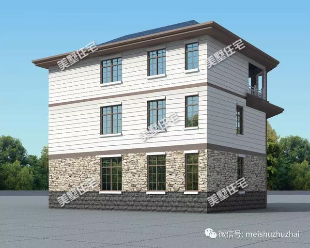 14.4x12.17米三層農村自建房，回家建一棟大氣優(yōu)雅的別墅，倍有面子。