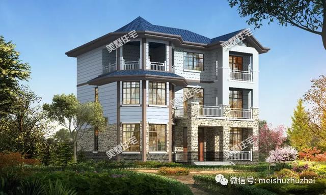 14.4x12.17米三層農村自建房，回家建一棟大氣優(yōu)雅的別墅，倍有面子。