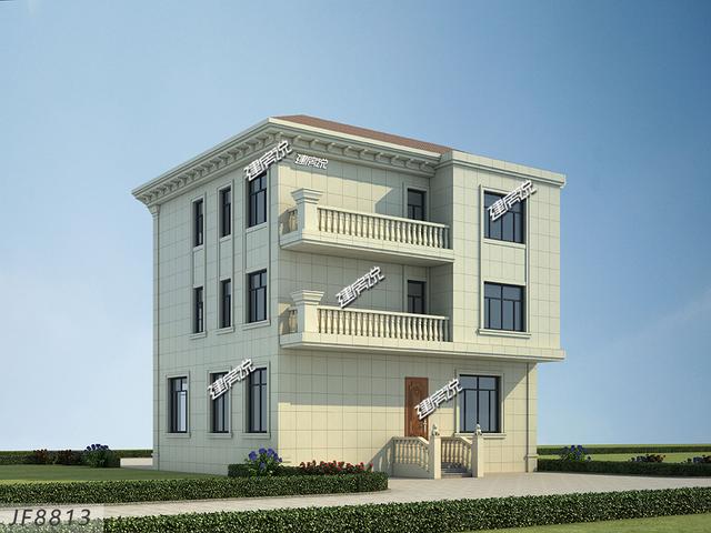 11.16米x11.48米三層農(nóng)村小樓設(shè)計(jì)圖，精致漂亮，適合農(nóng)村自建。