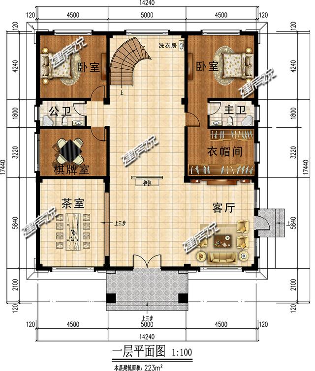 占地223平三層新中式別墅，蓋在青山綠水間，一定是一道再靚麗不過的風景線了。