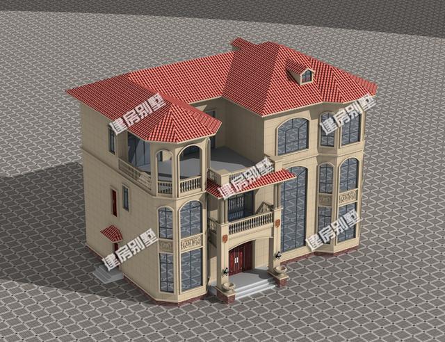 帶涼亭和露臺的三層農(nóng)村自建房，超大堂屋設(shè)計，一棟四開間，豪華氣派！