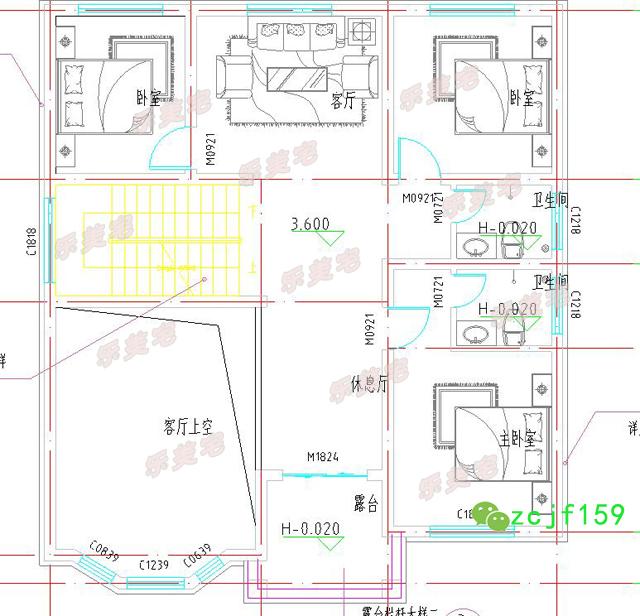 兩層新農(nóng)村住宅設(shè)計圖，占地130平米，內(nèi)部戶型設(shè)計合理，符合年輕人的一款。