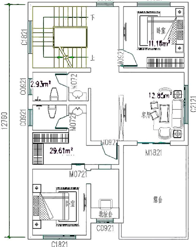 三層平屋頂農(nóng)村別墅，簡約現(xiàn)代歐式風(fēng)，多窗戶設(shè)計(jì)，南北通透。