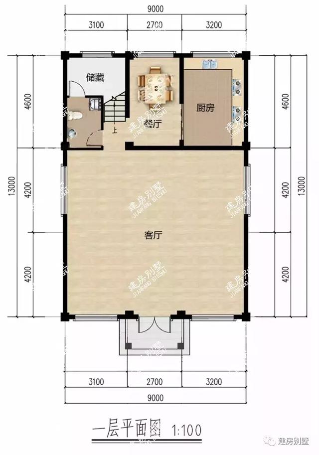 9×13米的四層鄉(xiāng)村別墅設(shè)計(jì)圖，大堂屋設(shè)計(jì)，辦喜事擺酒特方便