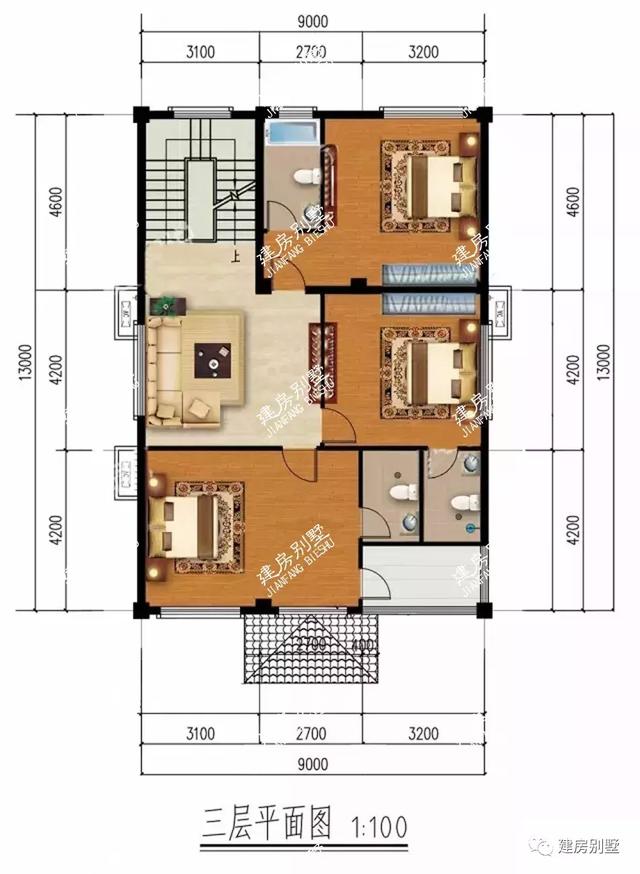 9×13米的四層鄉(xiāng)村別墅設(shè)計(jì)圖，大堂屋設(shè)計(jì)，辦喜事擺酒特方便