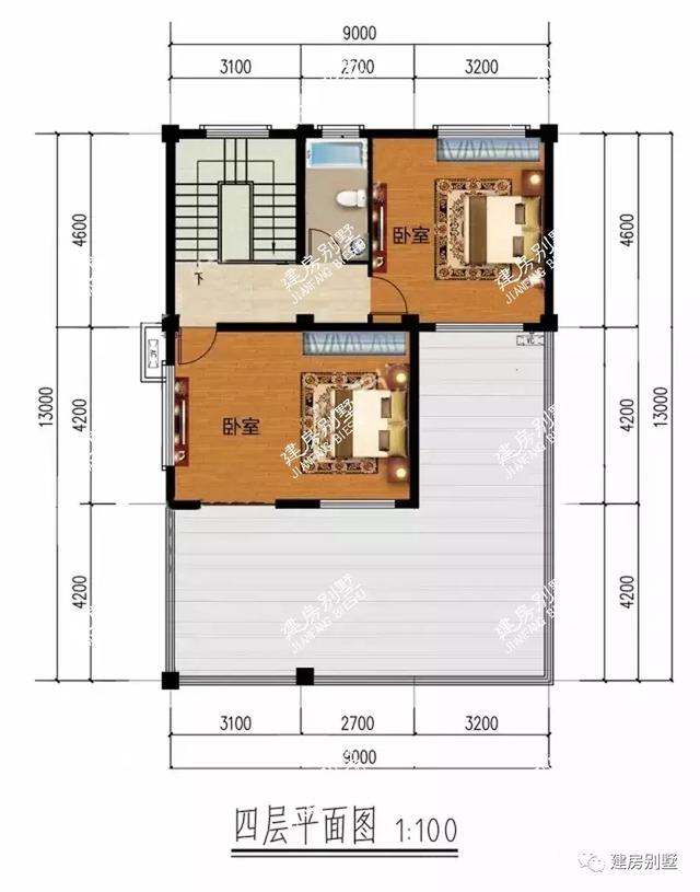 9×13米的四層鄉(xiāng)村別墅設(shè)計(jì)圖，大堂屋設(shè)計(jì)，辦喜事擺酒特方便