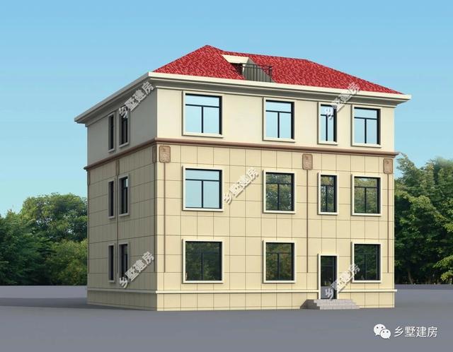 三層歐式農(nóng)村小別墅設(shè)計(jì)圖，時(shí)尚大氣，多窗設(shè)計(jì)，建上一棟比城里買房要好太多了！